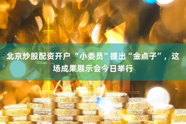 北京炒股配资开户 “小委员”提出“金点子”，这场成果展示会今日举行